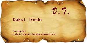 Dukai Tünde névjegykártya